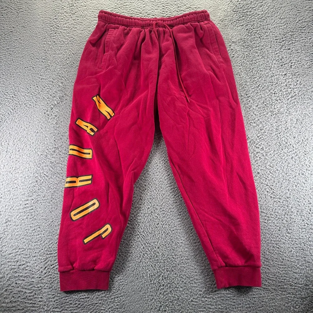 VTG Air Jordan Flight MVP 2 Piece Men XXL Red Cotton Fleece Tracksuit Activewear